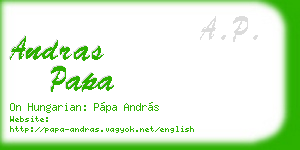 andras papa business card
